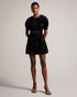 TILLIIY-Dresses-Fit And Flare Mini Dress With Puff Sleeves- Ted Baker Romania
